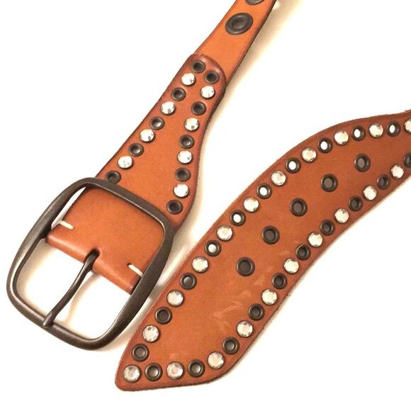 Boho Gap embellished leather studded belt size S main image 5